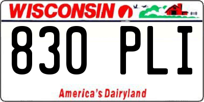 WI license plate 830PLI