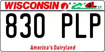 WI license plate 830PLP