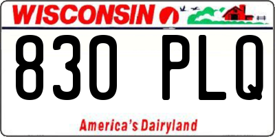 WI license plate 830PLQ