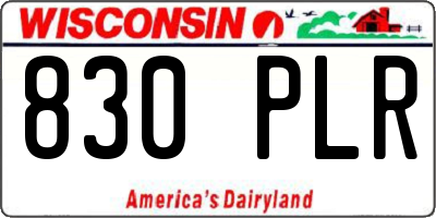 WI license plate 830PLR