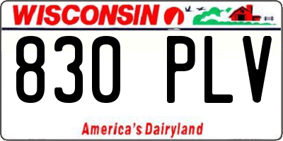 WI license plate 830PLV