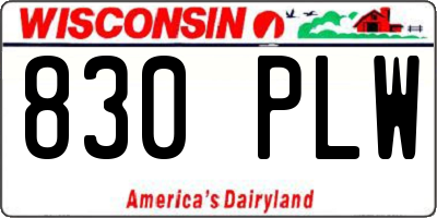 WI license plate 830PLW