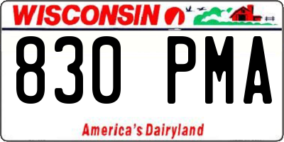 WI license plate 830PMA