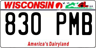 WI license plate 830PMB