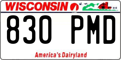 WI license plate 830PMD