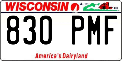 WI license plate 830PMF