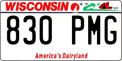 WI license plate 830PMG