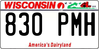 WI license plate 830PMH
