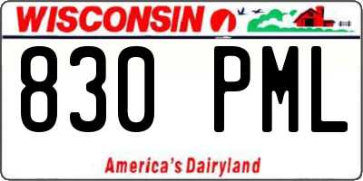 WI license plate 830PML