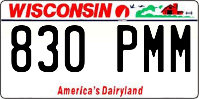 WI license plate 830PMM