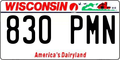 WI license plate 830PMN