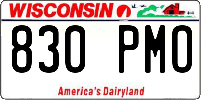 WI license plate 830PMO