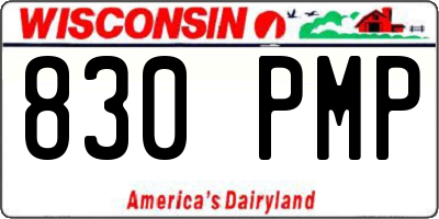 WI license plate 830PMP
