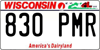 WI license plate 830PMR
