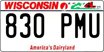 WI license plate 830PMU