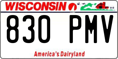 WI license plate 830PMV