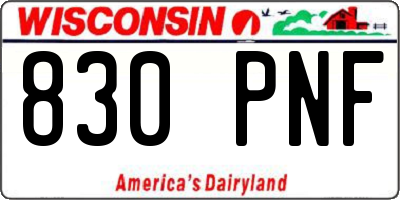 WI license plate 830PNF