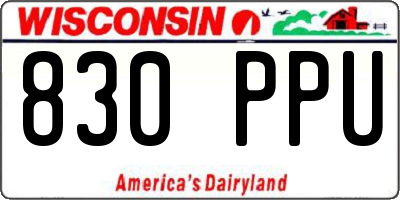 WI license plate 830PPU