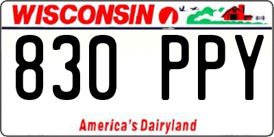 WI license plate 830PPY