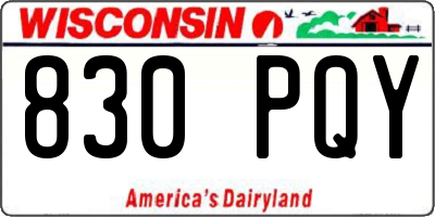 WI license plate 830PQY