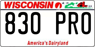 WI license plate 830PRO