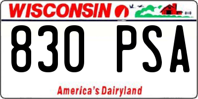 WI license plate 830PSA