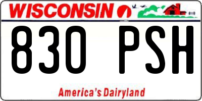 WI license plate 830PSH