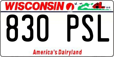 WI license plate 830PSL