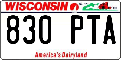 WI license plate 830PTA