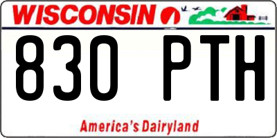 WI license plate 830PTH