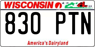 WI license plate 830PTN