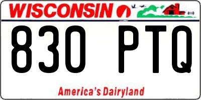 WI license plate 830PTQ