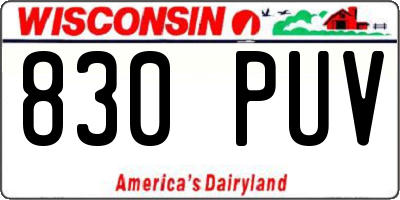 WI license plate 830PUV