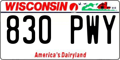 WI license plate 830PWY