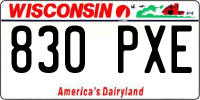 WI license plate 830PXE