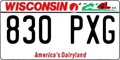 WI license plate 830PXG
