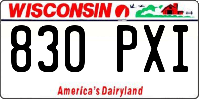 WI license plate 830PXI