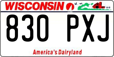 WI license plate 830PXJ