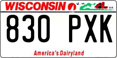 WI license plate 830PXK