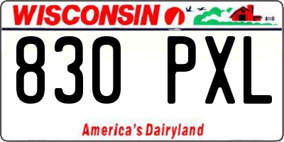 WI license plate 830PXL
