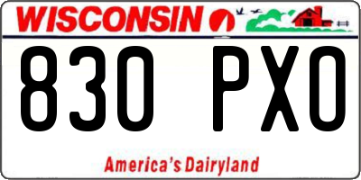 WI license plate 830PXO