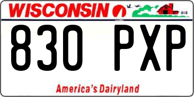 WI license plate 830PXP
