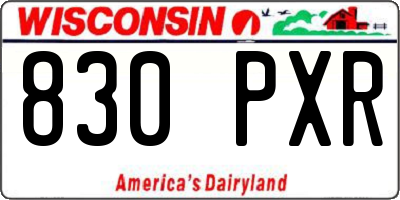 WI license plate 830PXR