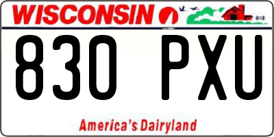WI license plate 830PXU