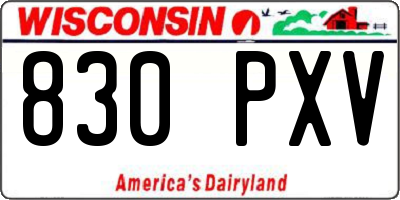 WI license plate 830PXV