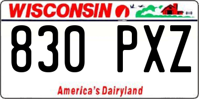 WI license plate 830PXZ