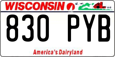 WI license plate 830PYB
