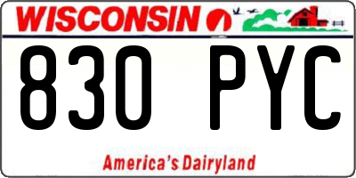 WI license plate 830PYC