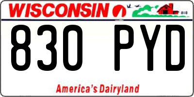 WI license plate 830PYD