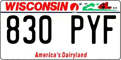 WI license plate 830PYF